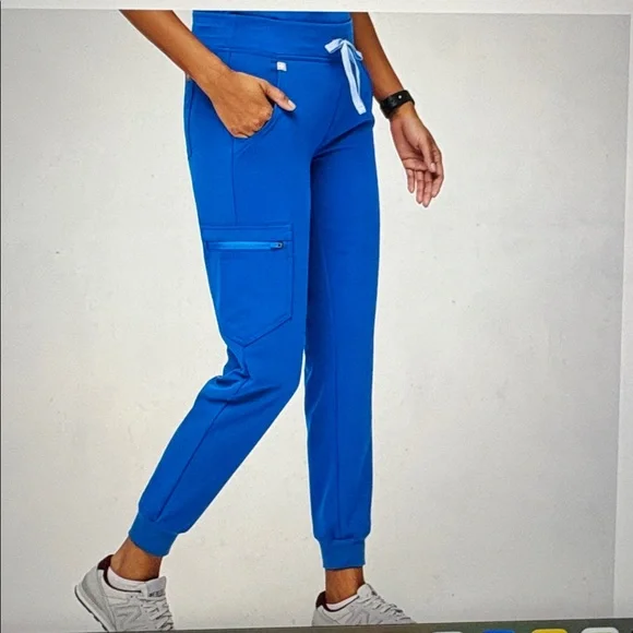 NEW Figs Technical Collection Zamora Jogger Blue Scrub Pants Size Medium Tall - Picture 1 of 7